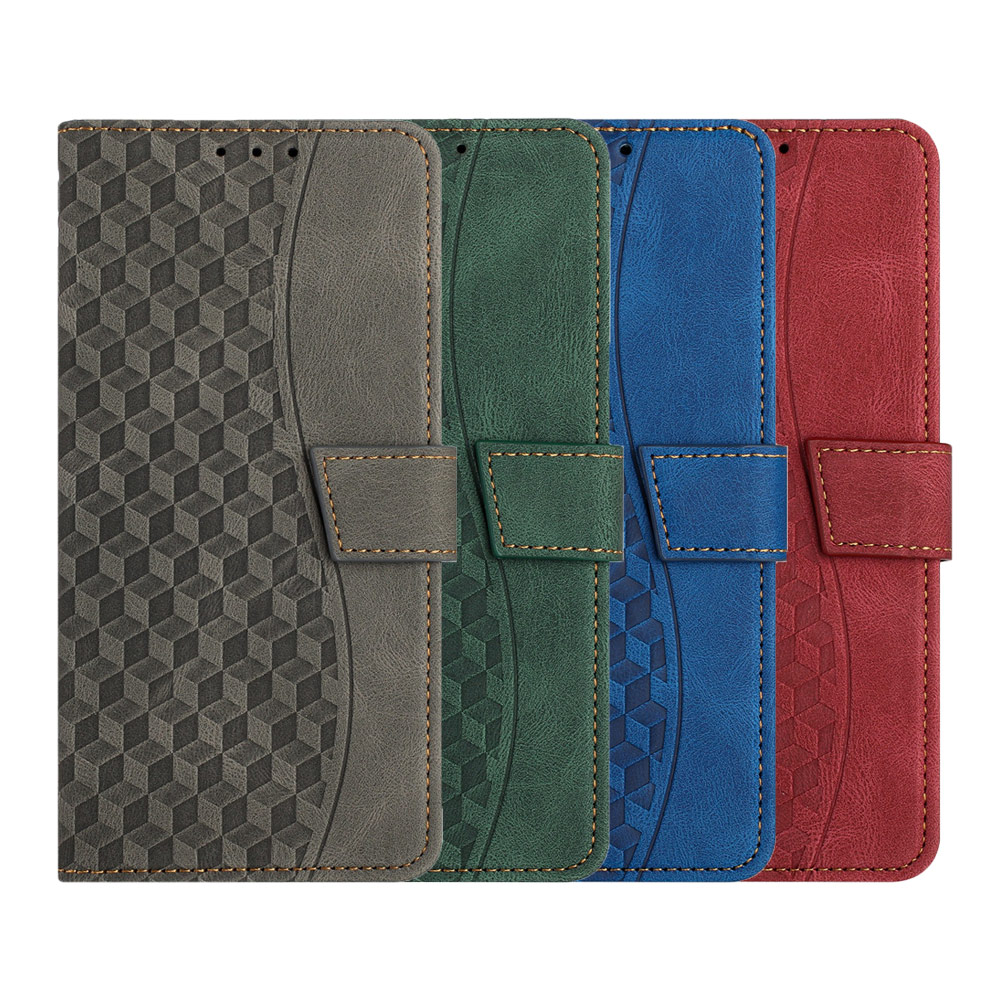 DUX DUCIS Apple 蘋果 iPhone 16e 菱格紋側翻皮套(酒紅色)