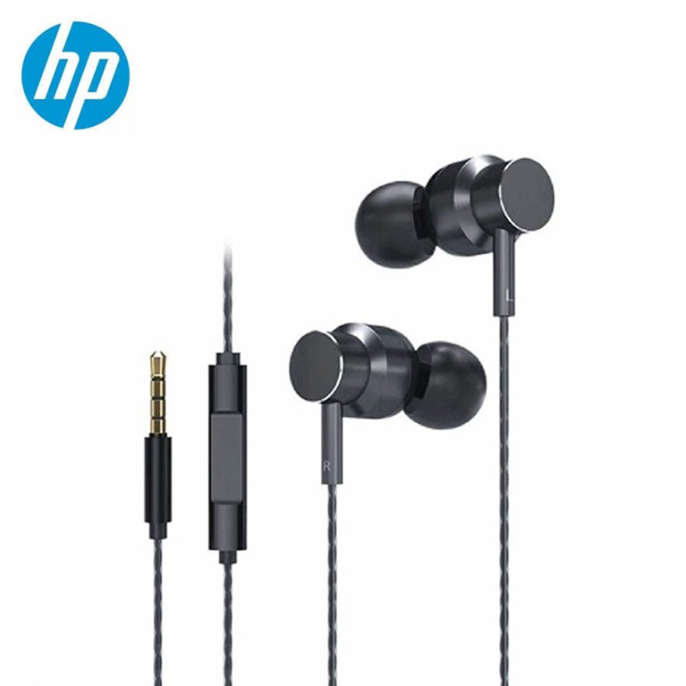 【HP 惠普】DHE-7001 有線入耳式耳機麥克風-黑色
