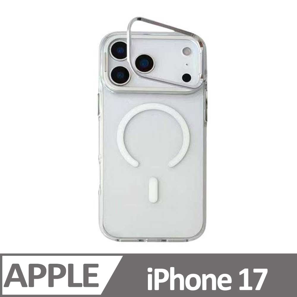 BUCKSUITI iPhone 17 輕巧MAG鏡頭框支架磁吸殼 銀色