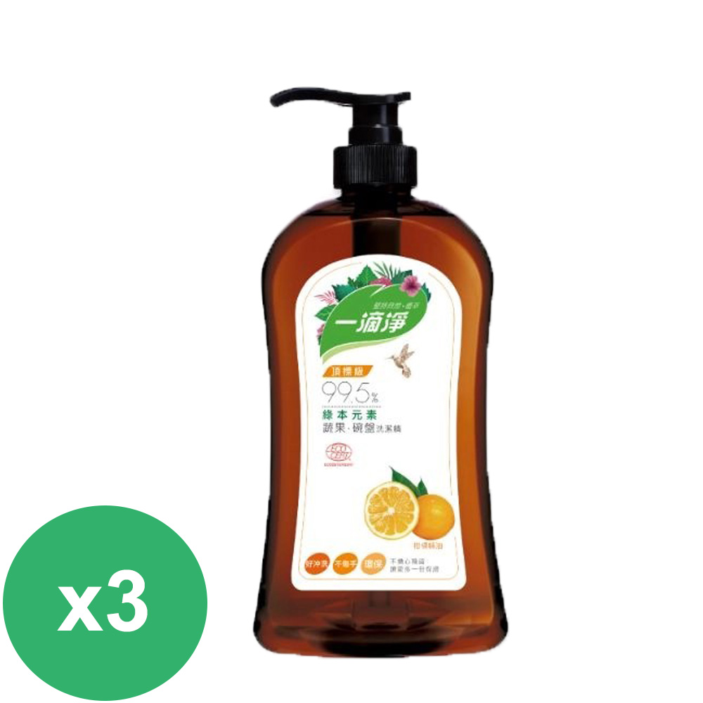 楓康一滴淨蘆薈多酚洗潔精-柑橘植萃1000g*3入