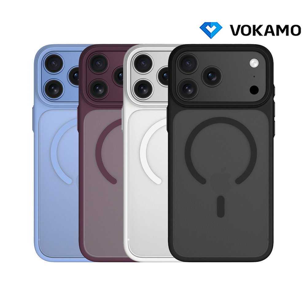 VOKAMO Apple 蘋果 iPhone 18 Pro 輕薄膚感磁吸保護殼(冰川藍)