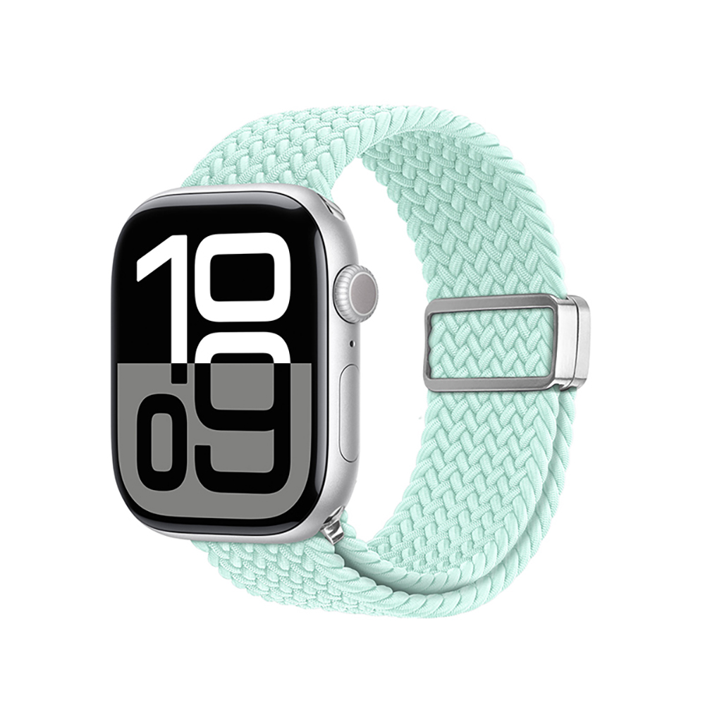 DUX DUCIS Apple Watch (38/40/41/42(十代)mm) 彈力磁吸扣編織錶帶(薄荷綠)