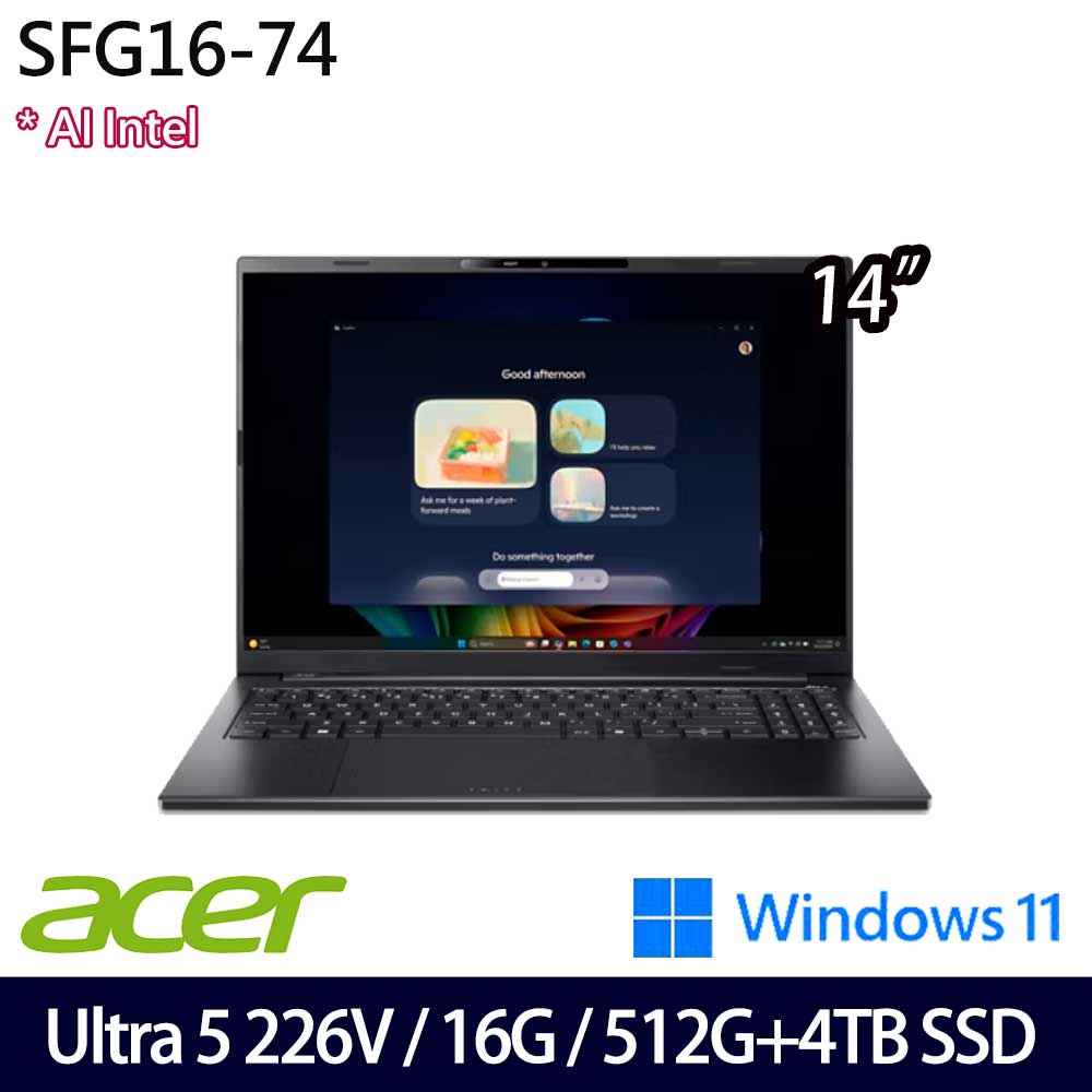《Acer 宏碁》 SFG16-74-59TK(16吋WUXGA+/Ultra 5 226V/16G/512G+4TB/Win11/特仕版)