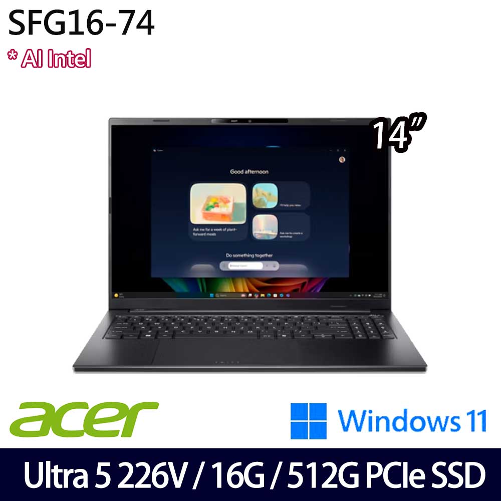 《Acer 宏碁》 SFG16-74-59TK(16吋WUXGA+/Ultra 5 226V/16G/512G SSD/Win11/兩年保)