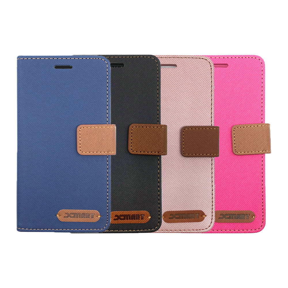 XMART SAMSUNG Galaxy Note 10 斜紋休閒皮套(玫瑰金)