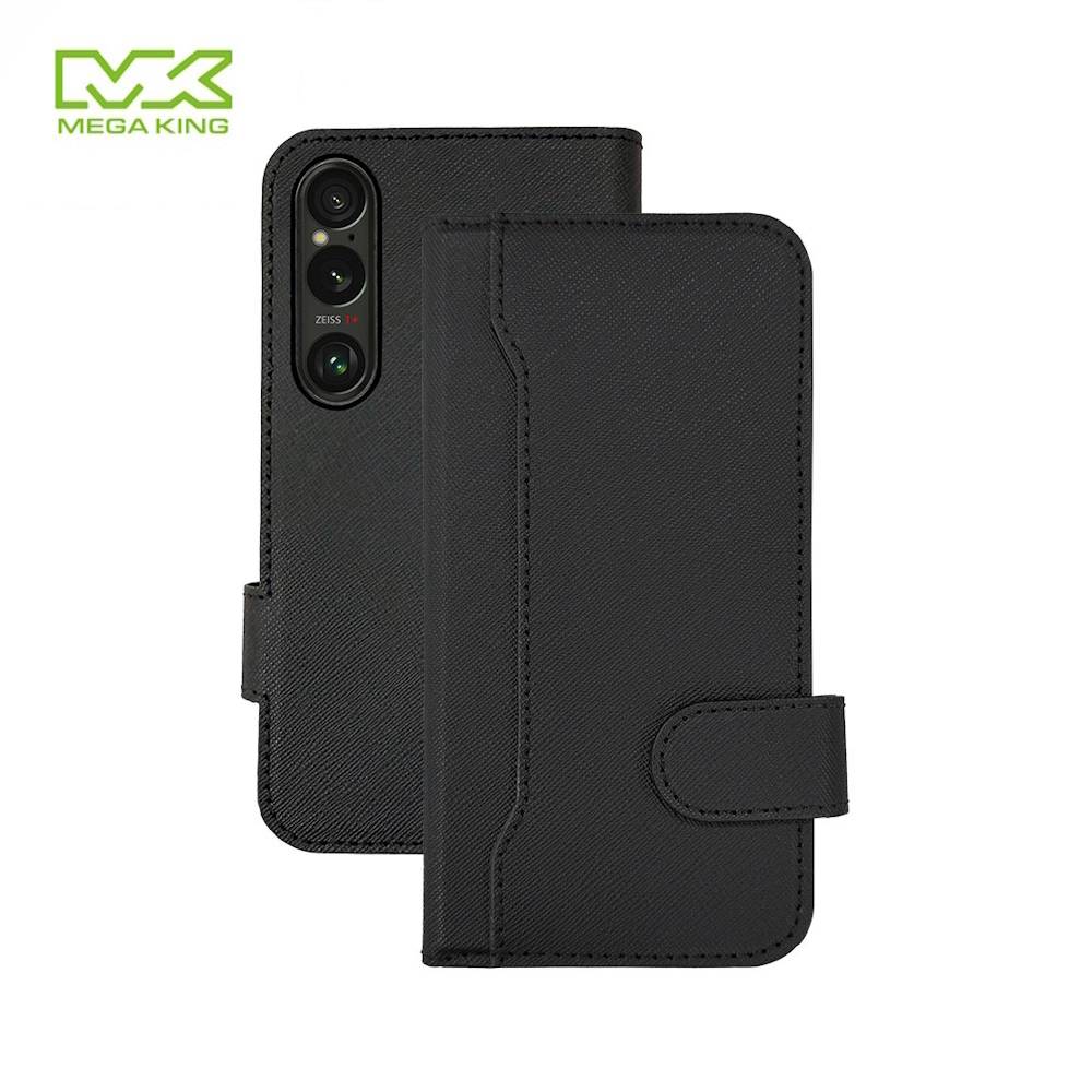 MEGA KING SONY Xperia 1 VII 側掀皮套 黑