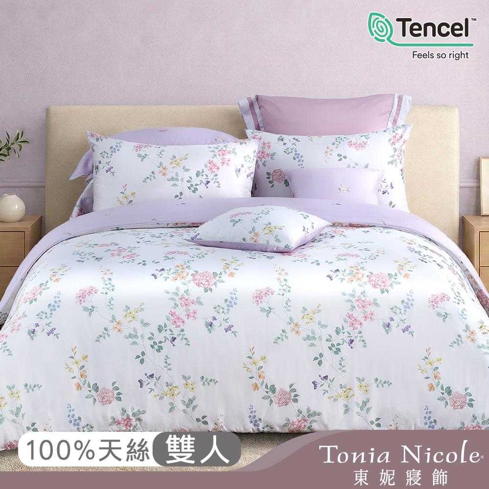 【Tonia Nicole 東妮寢飾】芳菲春漾60支環保印染100%萊賽爾天絲兩用被床包組(雙人)