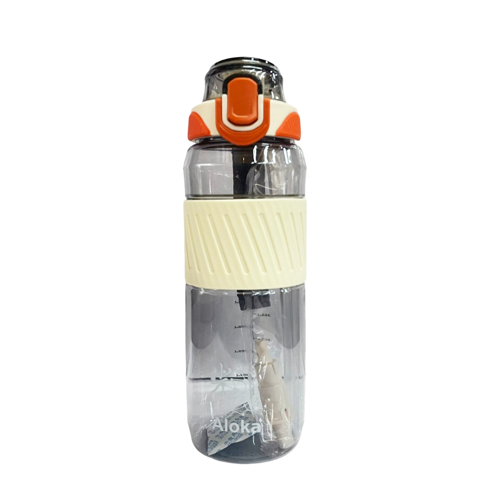 【Aloka】Tritan運動水壼 900ml(白)+贈黑豆茶包20入