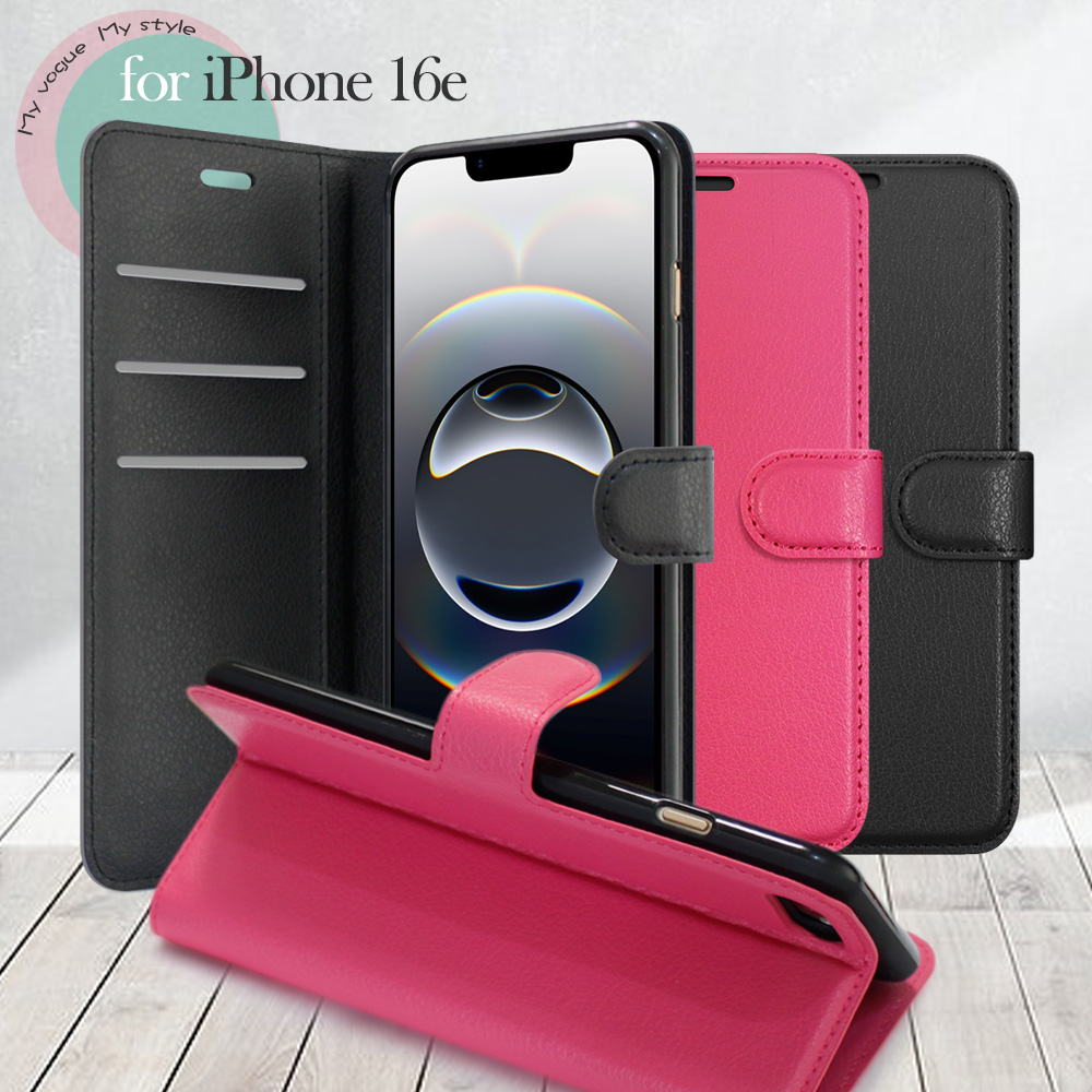 Dapad for iPhone 16e 百搭時代多卡式夾層皮套-玫紅