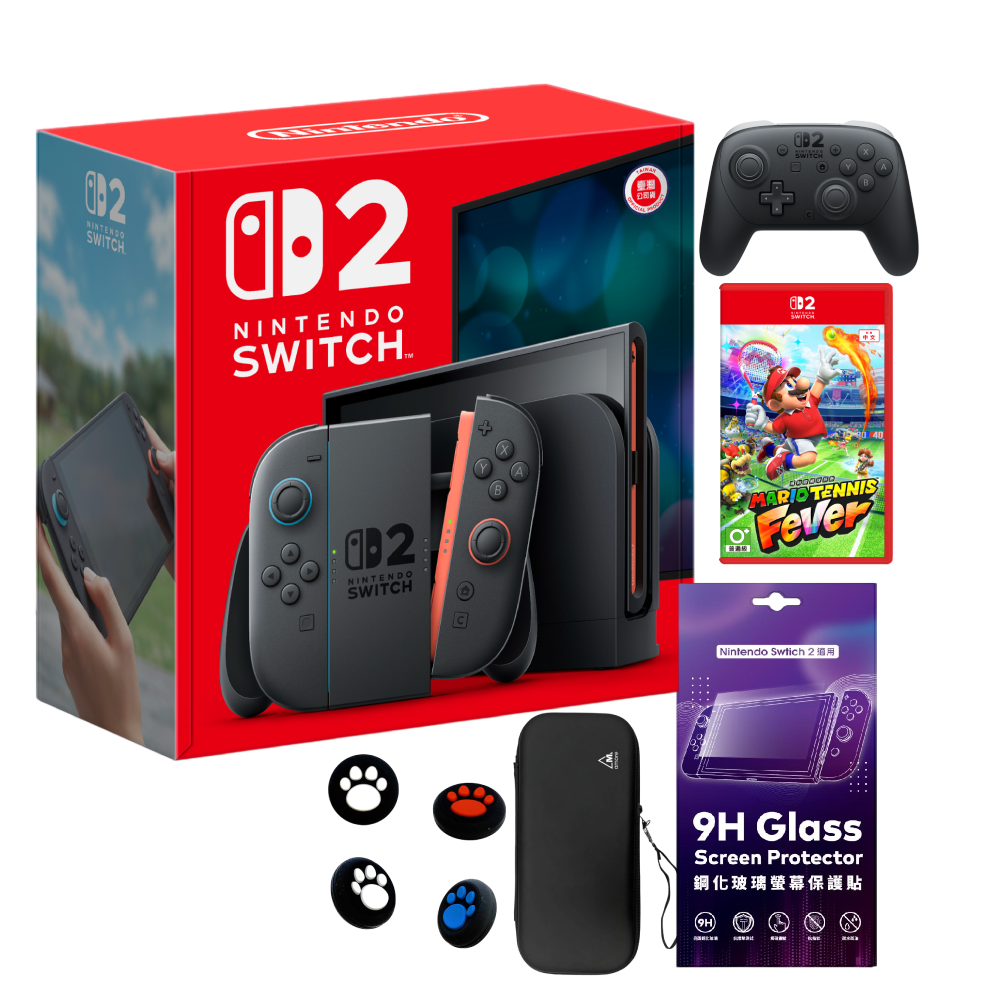 Nintendo Switch 2 主機 (台灣公司貨)+瑪利歐網球 狂熱 中文版+Pro 控制器