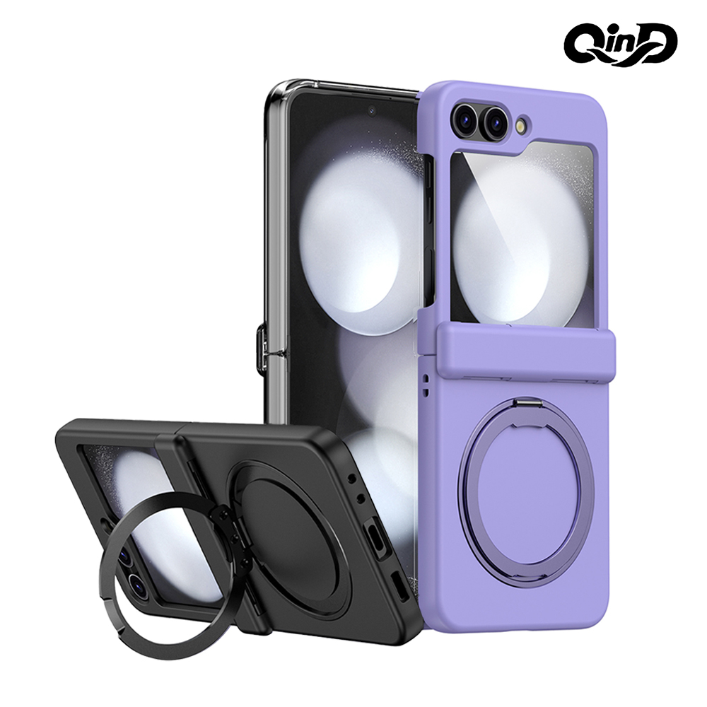 QinD SAMSUNG 三星 Z Flip 6 5G 旋轉磁吸支點殼(透明)