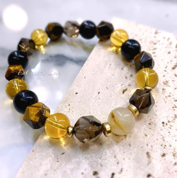 【DOZO嚴選】Encounterlove-虎翼男款｜黄虎眼 黑曜石 茶晶 金髮晶 黃水晶_財富護身防小人