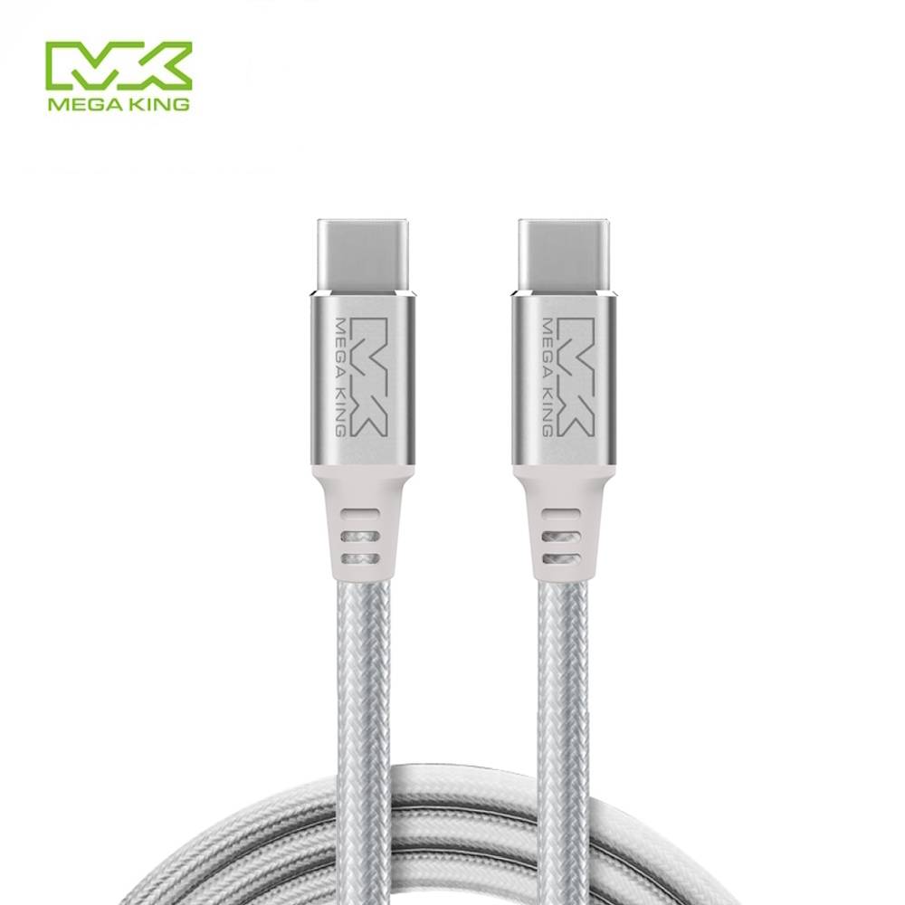 【生日禮】MEGA KING C to C 100W 高速充電編織線 白