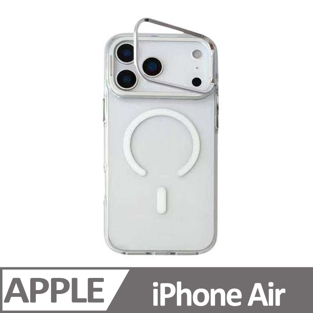 BUCKSUITI iPhone Air 輕巧MAG鏡頭框支架磁吸殼 銀色