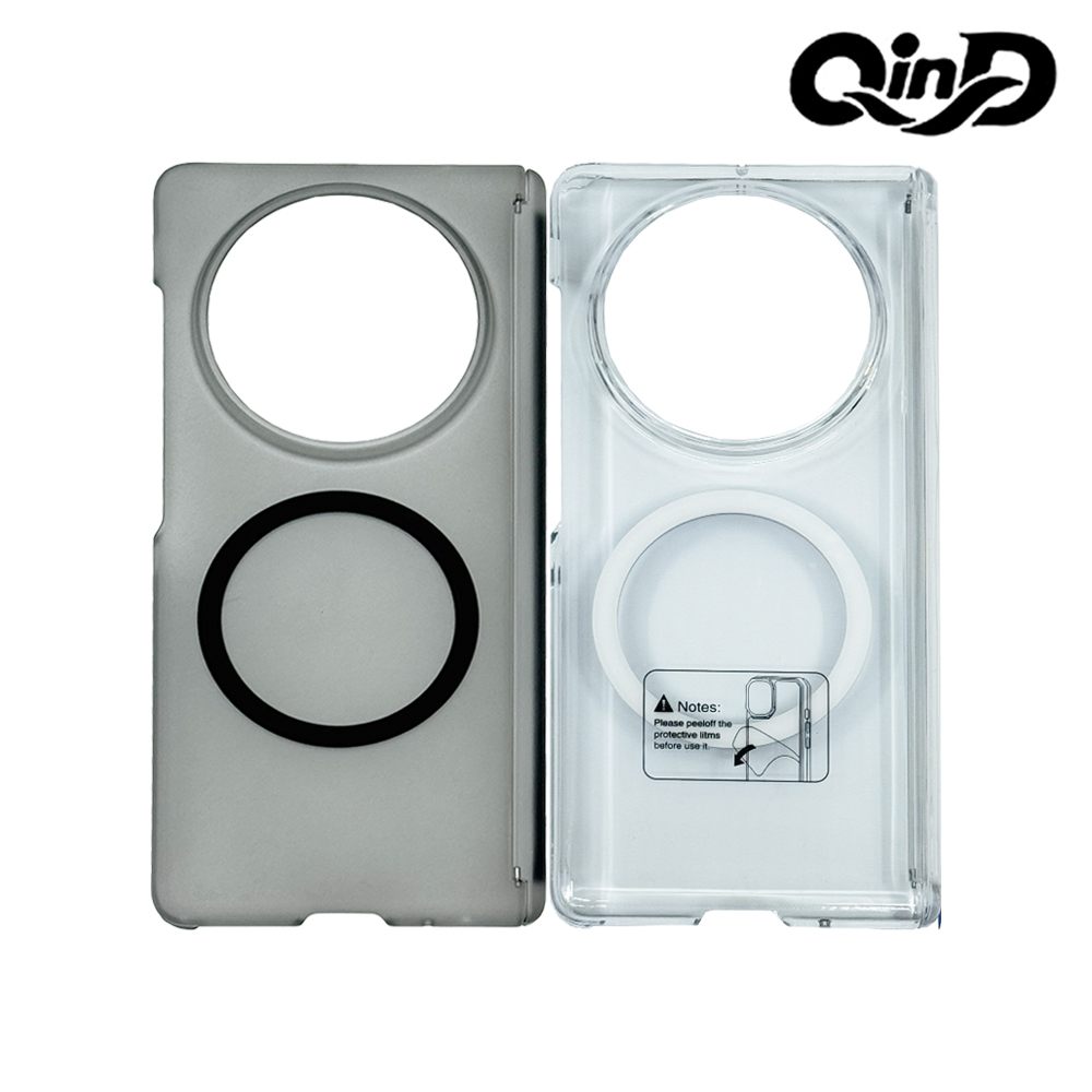 QinD vivo X Fold 5 5G 雙中軸磁吸保護殼(磨砂黑)