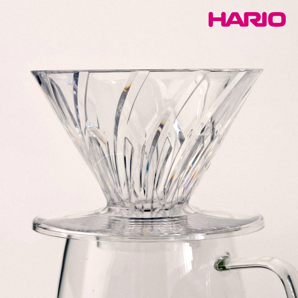 【HARIO】α 阿爾法 TRITAN 錐形凹肋濾杯-01 透明