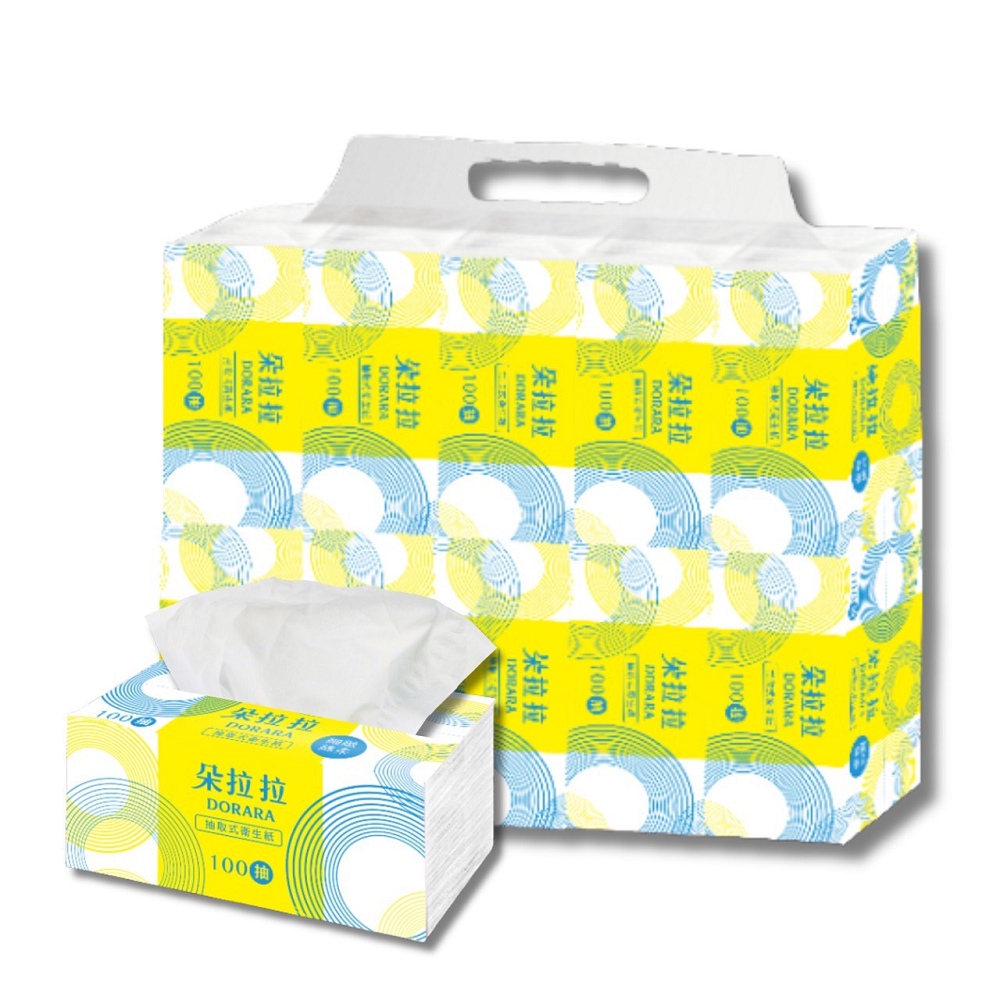 DORARA朵拉拉 極致棉柔抽取式花紙衛生紙100抽10包10袋/箱