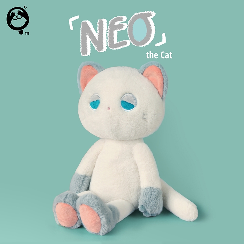 Doozie Drowsy 毛絨玩偶 小白貓Neo