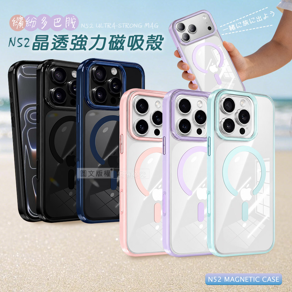 VOORCA 清新糖果色 iPhone 16 Pro 6.3吋 N52晶透磁吸保護殼 手機殼(薄荷綠)