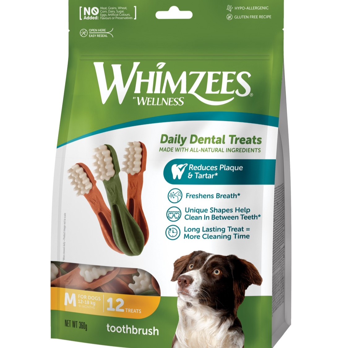 唯潔 WHIMZEES潔牙骨 牙刷超值包M號 減少牙垢 防牙周病 VOHC認證 狗潔牙骨 最新效期