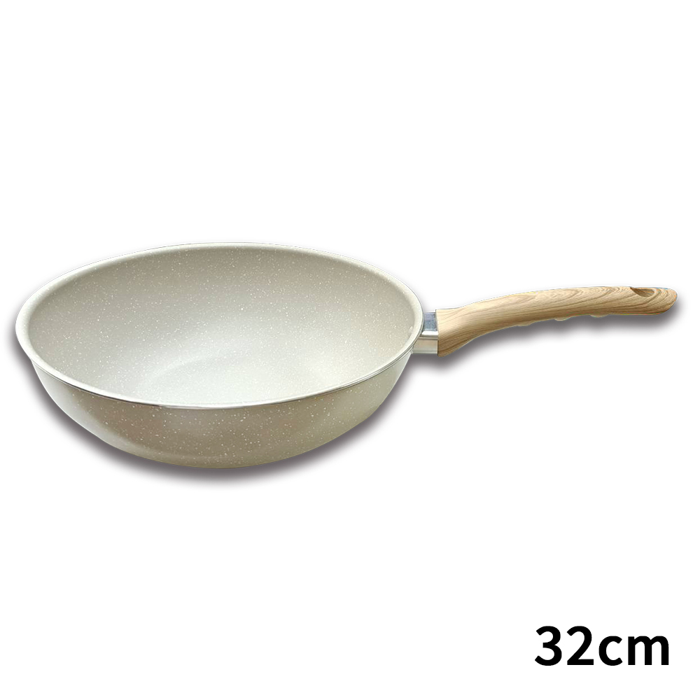 三箭牌 大理石不沾32CM深型炒鍋(加底) MIY-132