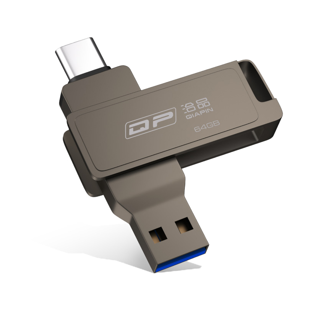 QIAPIN USB 3.0/Type-C 雙介面高速隨身碟(深灰) - 256GB