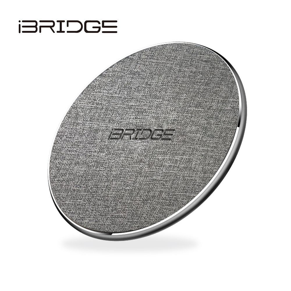 iBRIDGE 10W+蘋果7.5W快充Qi標準無線充電板-深灰布衣版