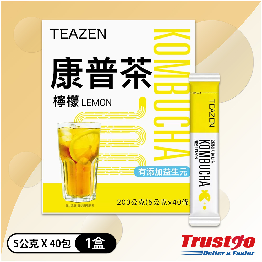【美式賣場】TEAZEN 康普茶 檸檬口味分享包(40入/盒)