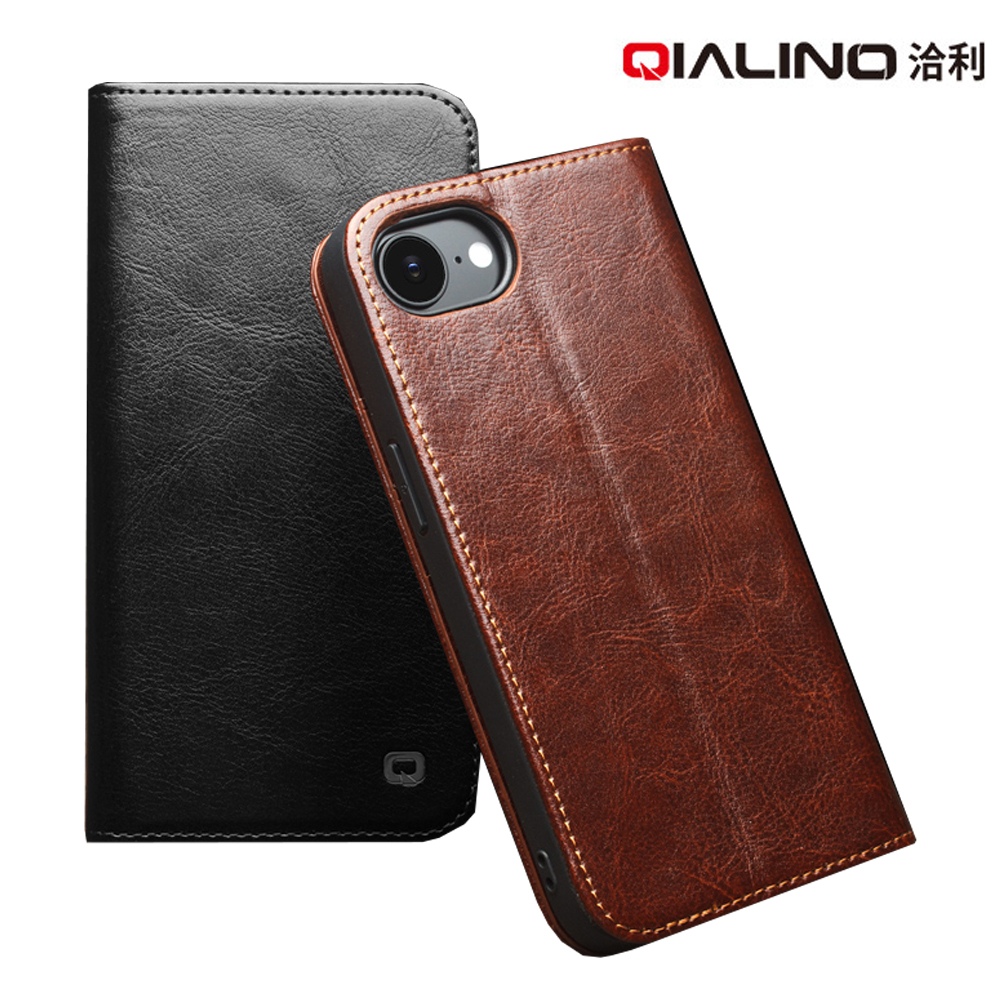 QIALINO Apple 蘋果 iPhone 17e / 16e 真皮經典皮套(黑色)
