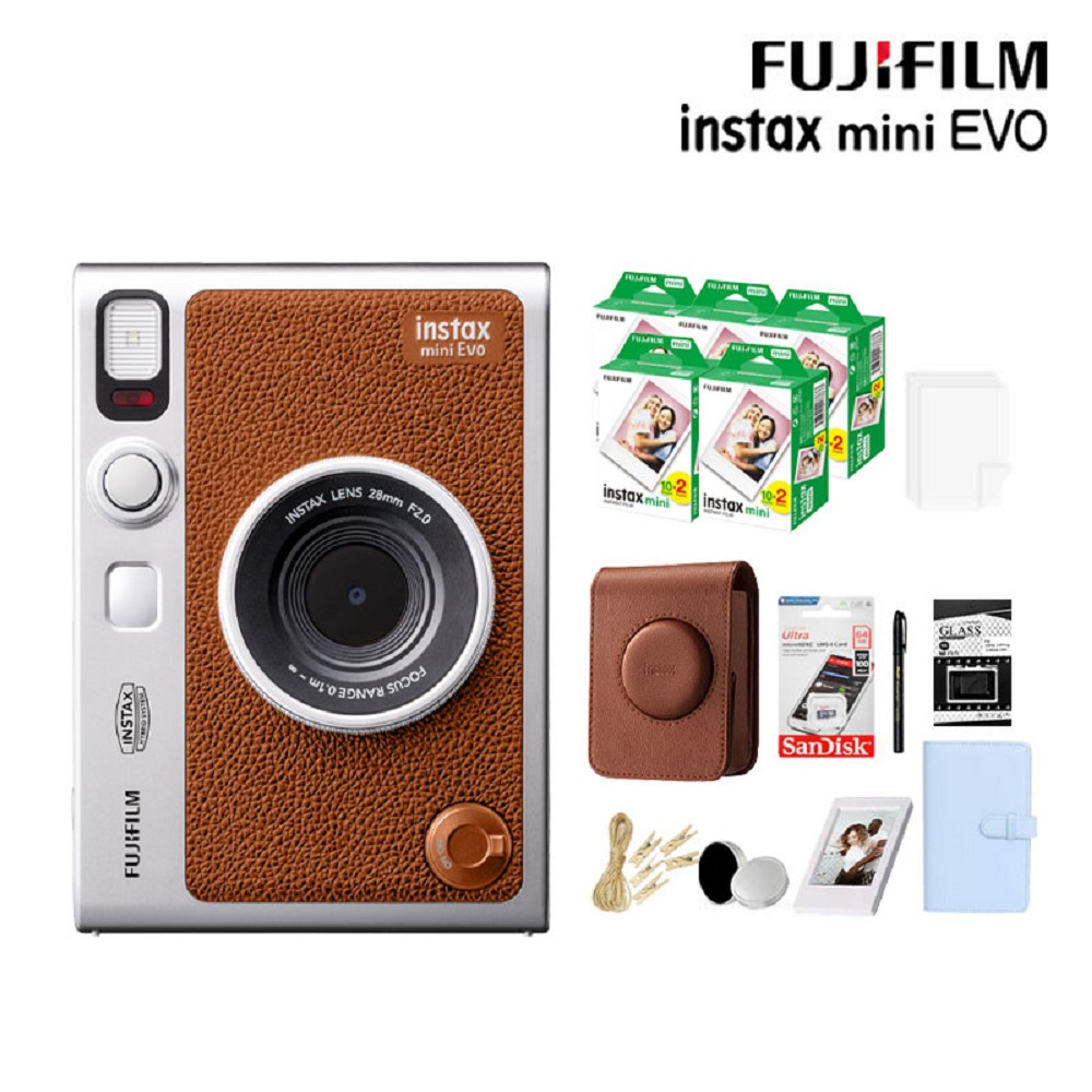 【底片100張相冊豪華組】富士 Fujifilm Instax Mini EVO (黑色) 拍立得相機 印相機 公司貨 保固一年