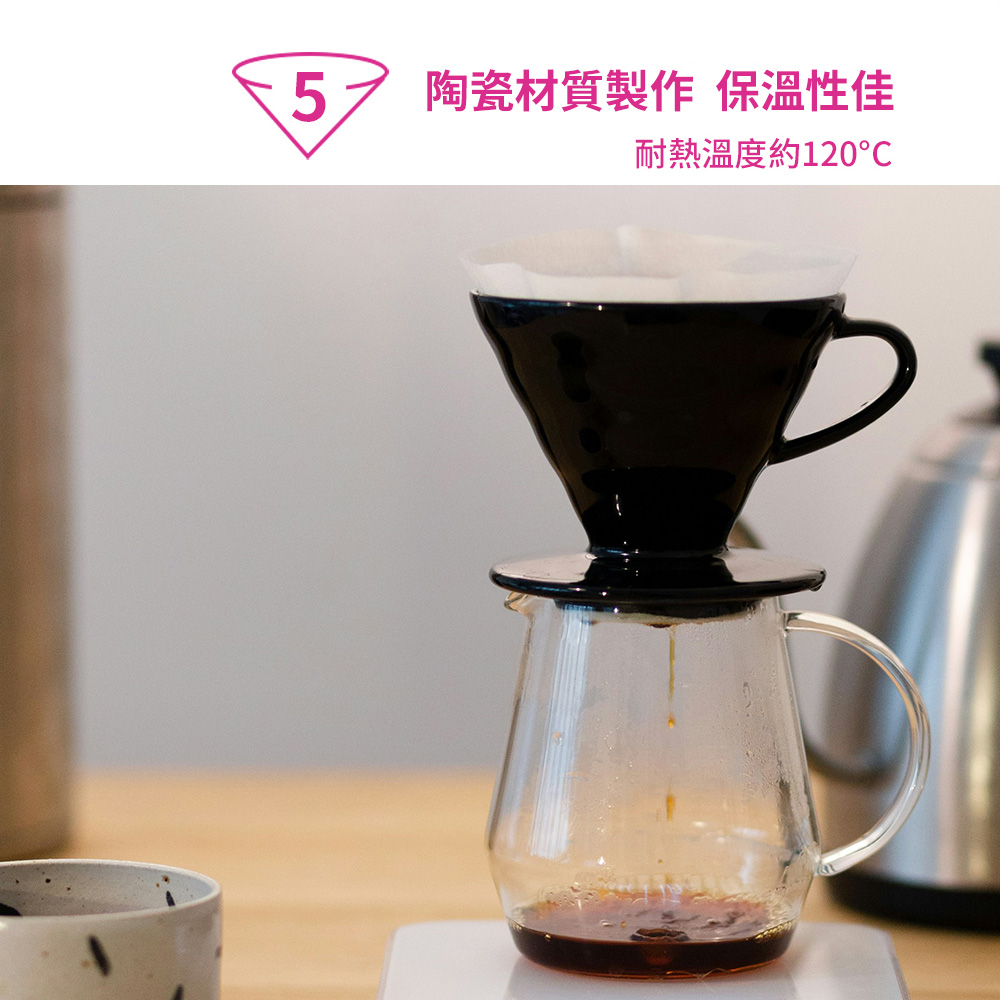 【HARIO官方】日本製V60白色01/02陶瓷濾杯  