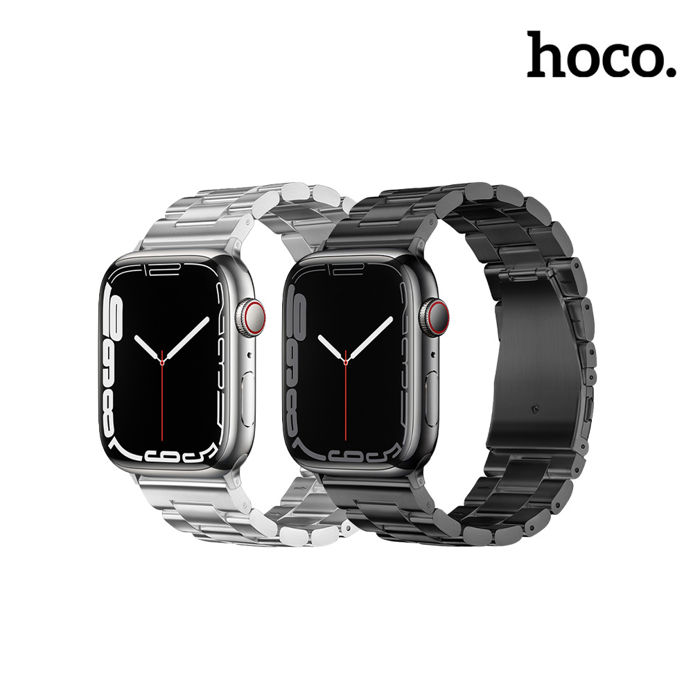 hoco Apple 蘋果 Watch (38mm/40mm/41mm/42mm(十代)) 格朗三珠鋼錶帶(銀色)