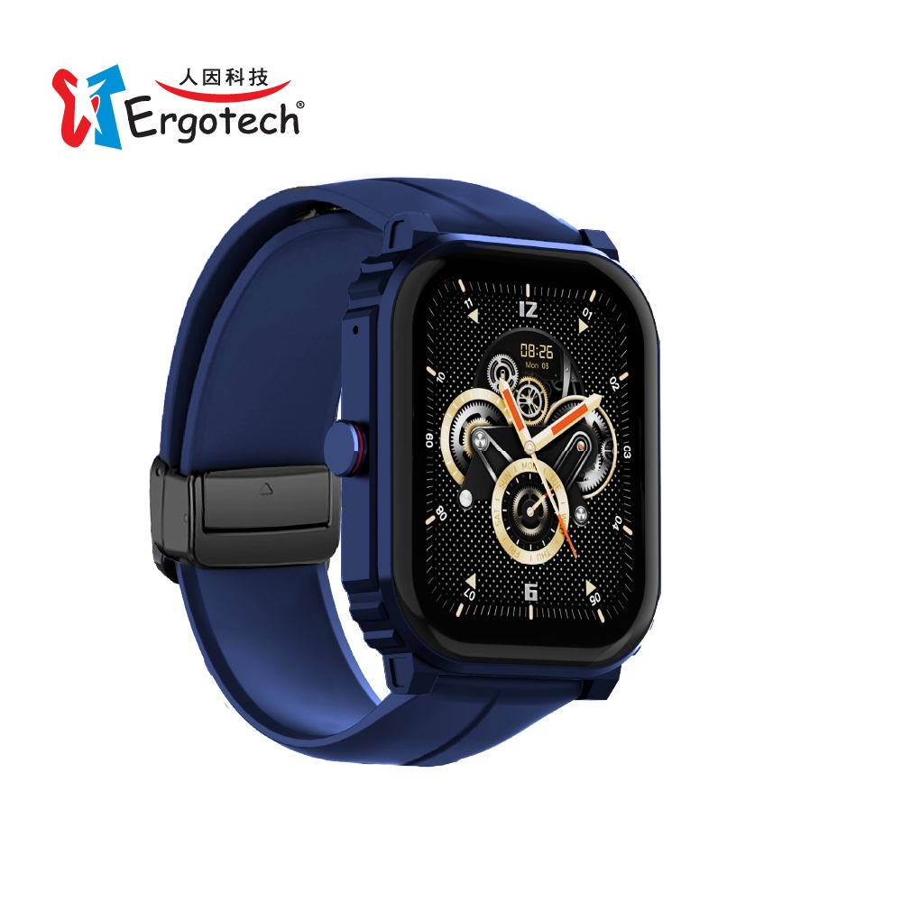 ERGOLINK 人因科技 2.01吋5ATM游泳心率血氧藍牙通話腕錶-深海藍SW210