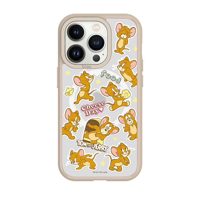 iPhone 16e/17e 湯姆貓與傑利鼠貼紙亂花極光霧透MagSafe iPhone手機殼 Jerry