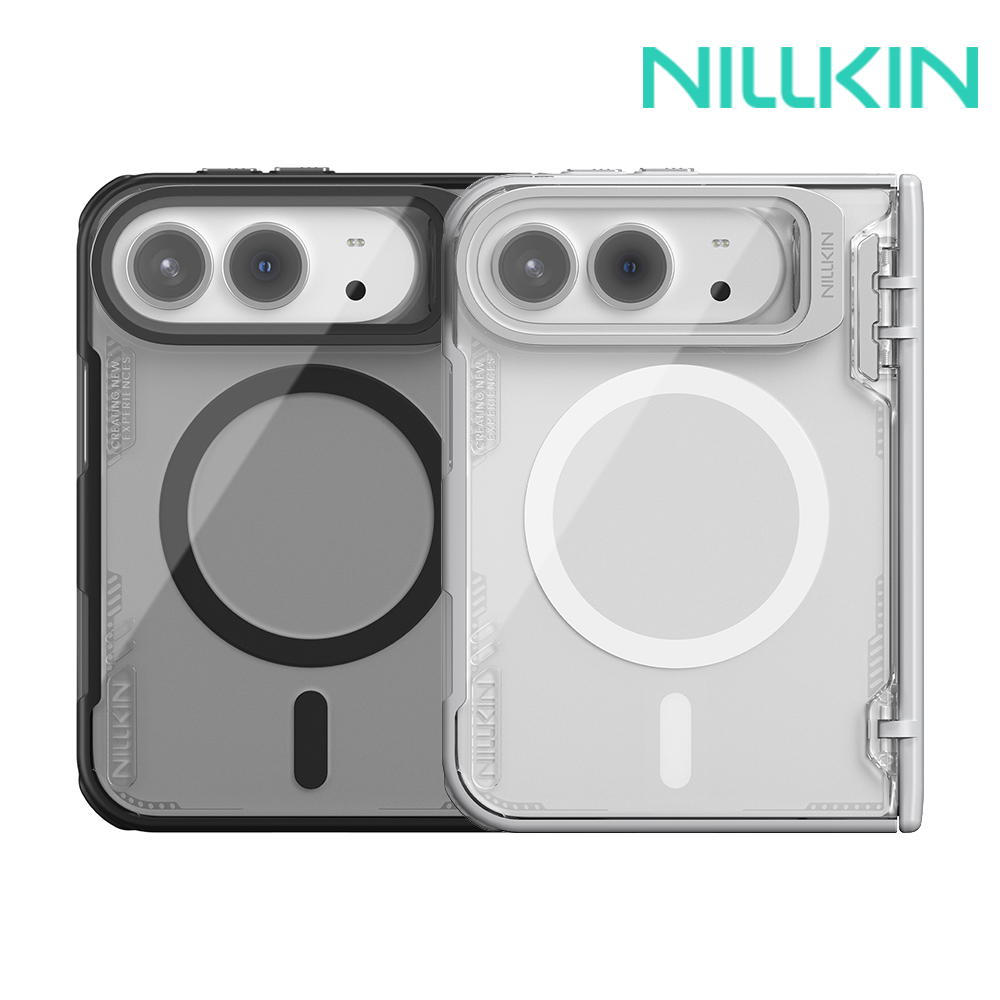 NILLKIN Apple 蘋果 iPhone Duo 冰空 Prop 磁吸保護殼(透明鏡蓋)(暮雪灰)