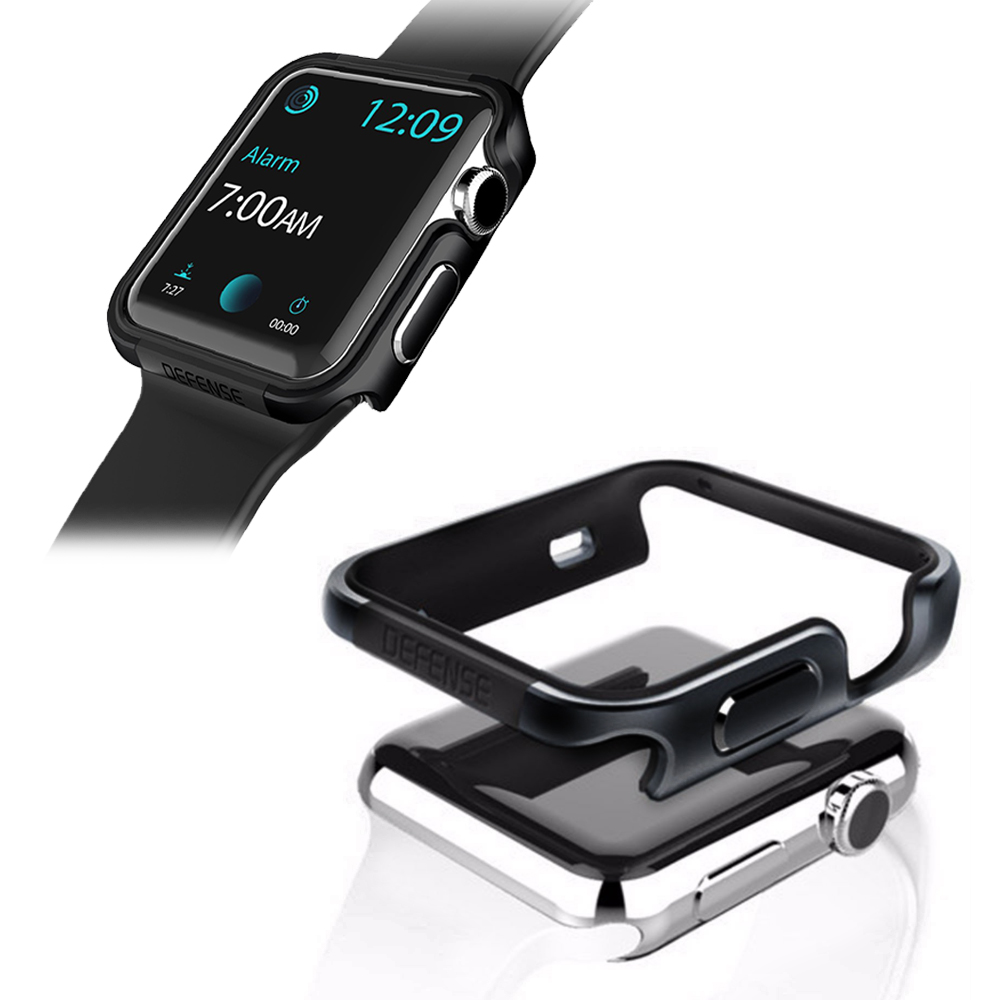 刀鋒Edge系列 Apple Watch 42mm 鋁合金雙料保護殼 保護邊框(經典黑)