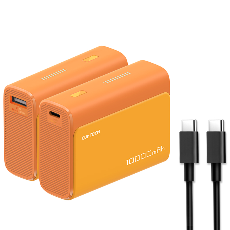 【Wh+CCC標示】CUKTECH 酷態科 PD 30W 口袋型 PD快充 行動電源 10000mAh (PB100S)-橙色