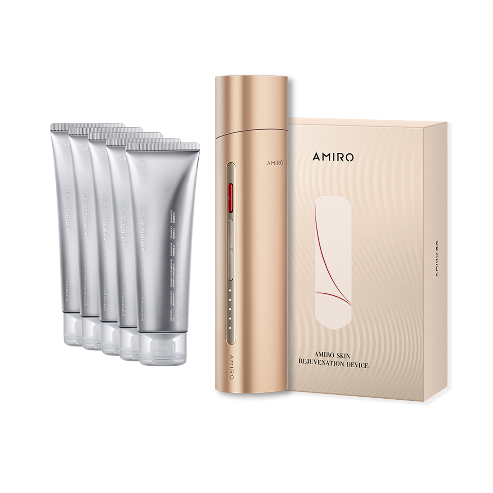 AMIRO 時光機 拉提美容儀 R3 TURBO - 流沙金 + 保濕柔嫩精華凝膠 5入