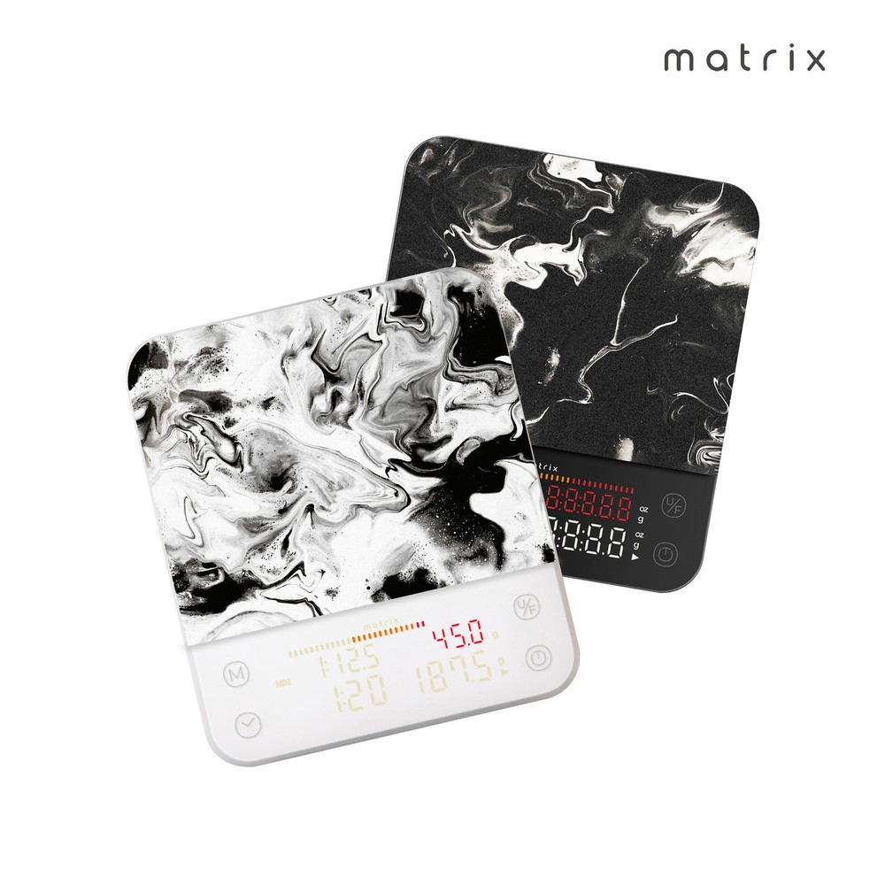 【Matrix】M2 Pro AI大師 義式手沖 LED四顯流速粉水比咖啡秤-白色