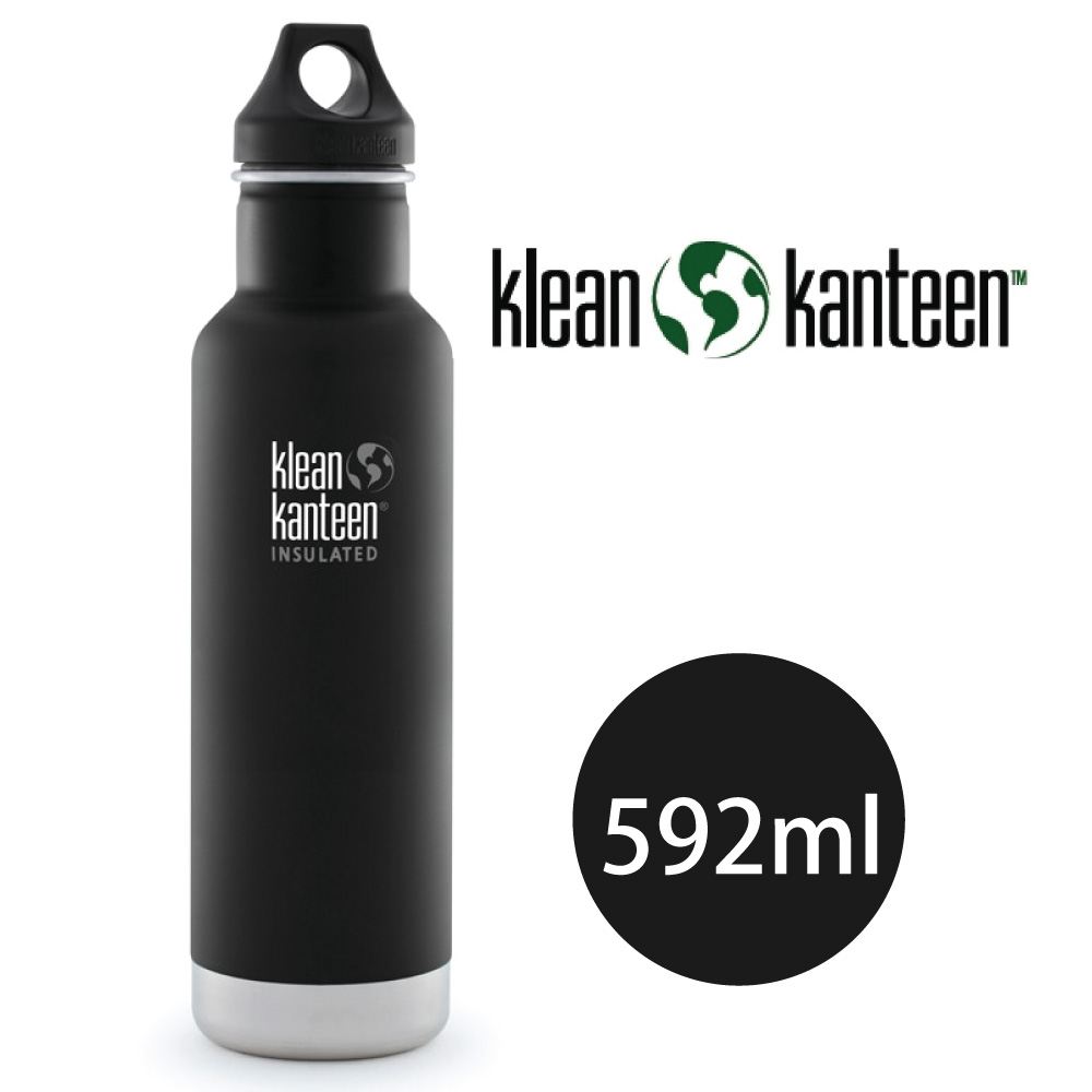 【美國Klean Kanteen】窄口不鏽鋼保溫瓶-592ml-消光黑(9/30~10/3訂單會延後至10/5開始出貨)