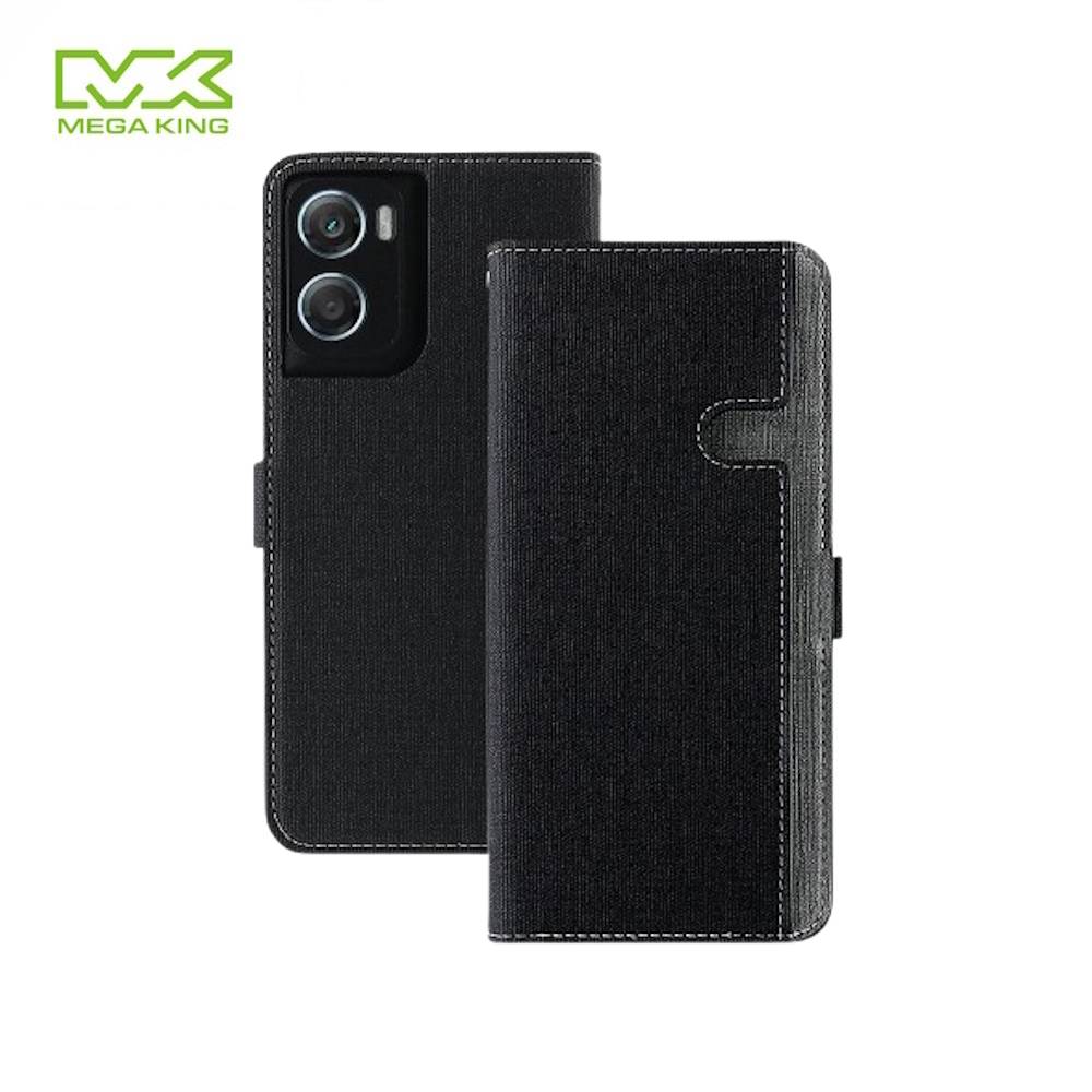 MEGA KING moto G06 側掀皮套 黑