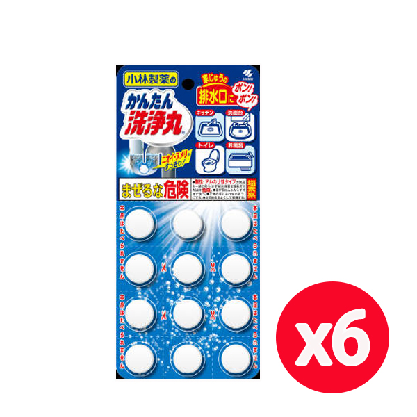 小林製藥 排水管除垢錠-無香(12錠) *6組