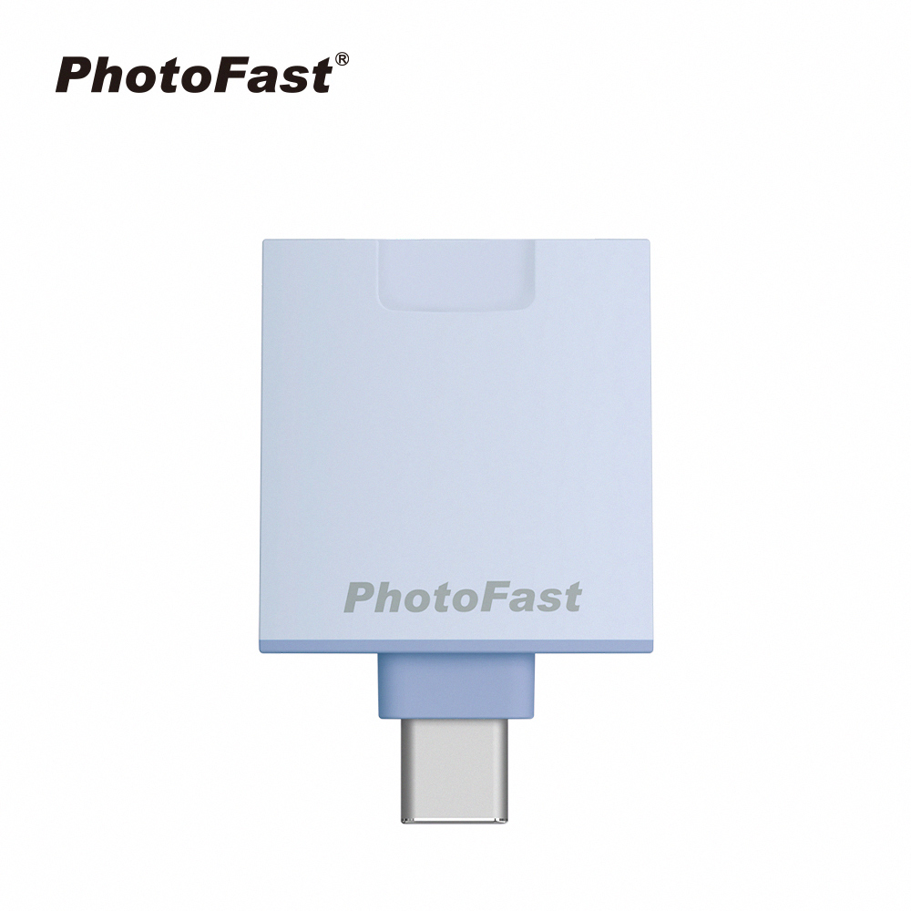 【PhotoFast】PhotoCube Slim 二代 直插式｜充電式 雙系統 PD自動備份方塊Slim-藍⾊
