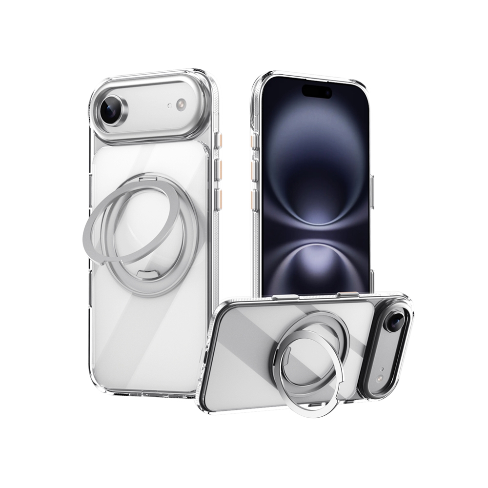 QinD Apple 蘋果 iPhone 17 Air 旋轉磁吸支點殼(含相機鍵)(全透明)