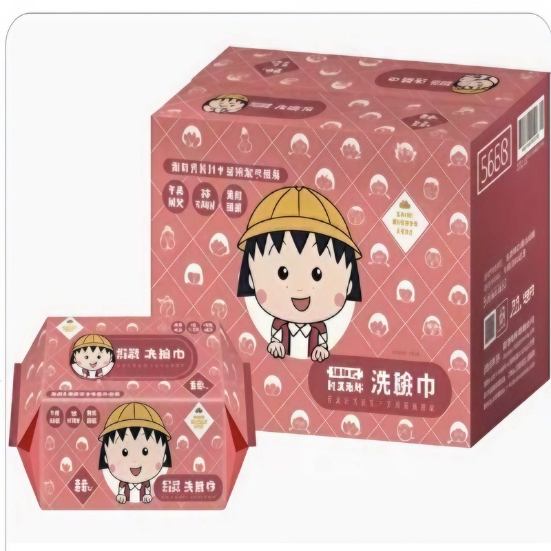 櫻桃小丸子乾濕兩用洗臉巾 80抽/12包 箱購