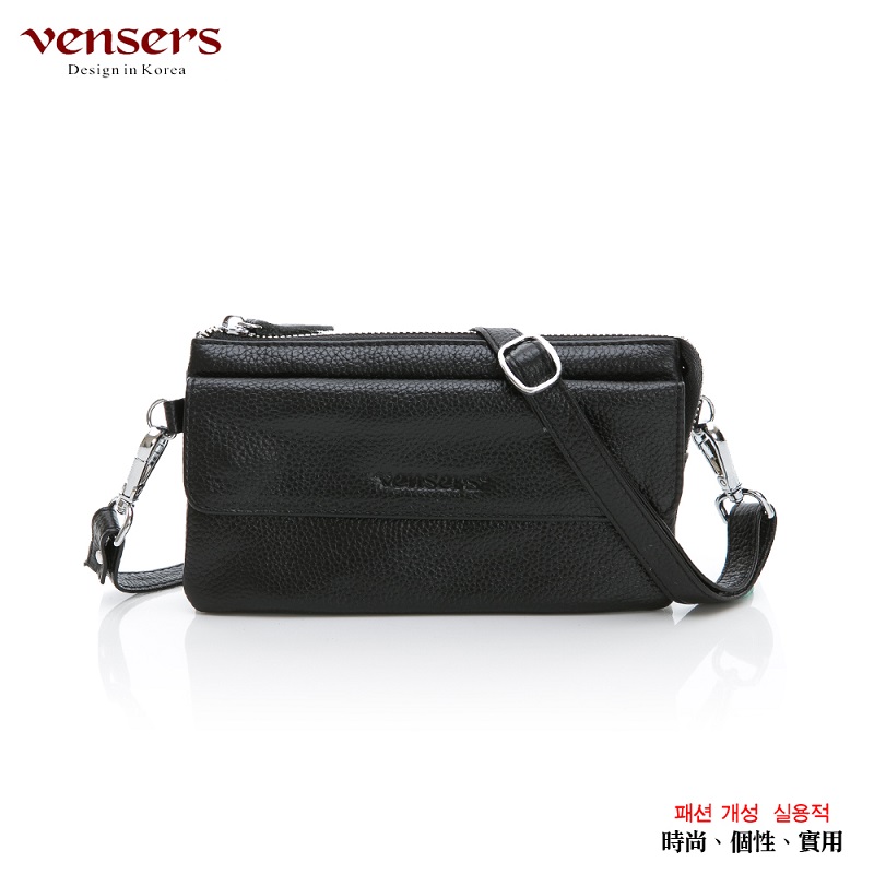 【vensers】牛皮潮流手拿包(ND6800601黑色)