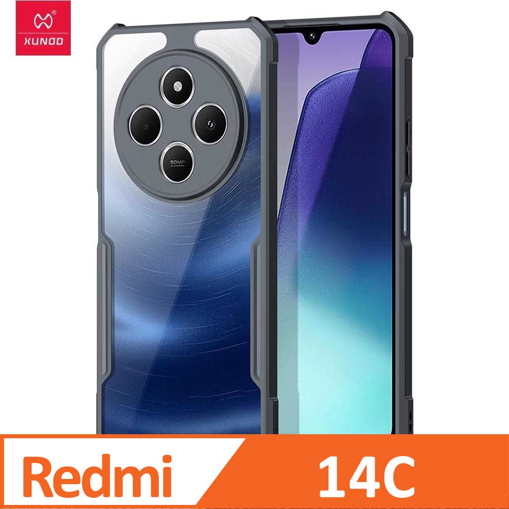 XUNDD 甲蟲系列 Redmi 14C 防摔保護軟殼 炫酷黑