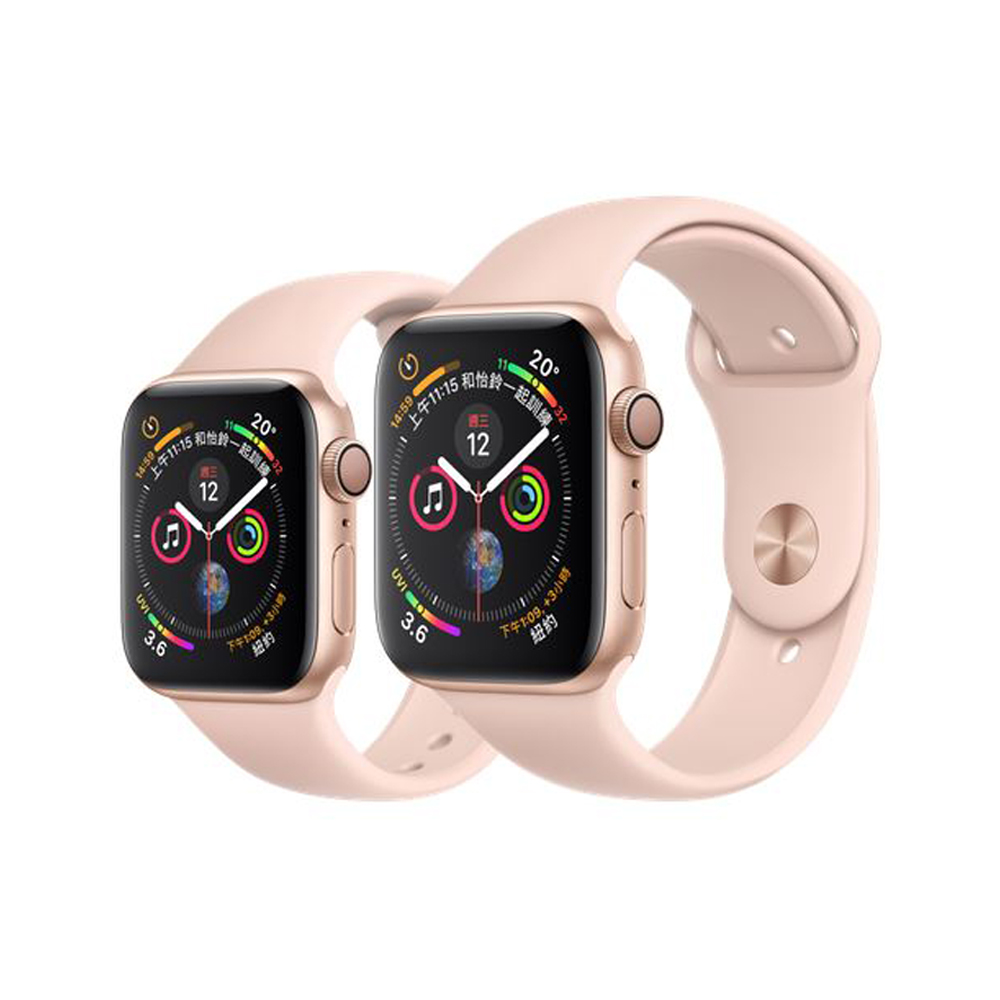 Apple Watch Series4 GPS版 金色鋁金屬錶殼搭配粉沙色運動型錶帶 44mm (MU6F2TA/A)