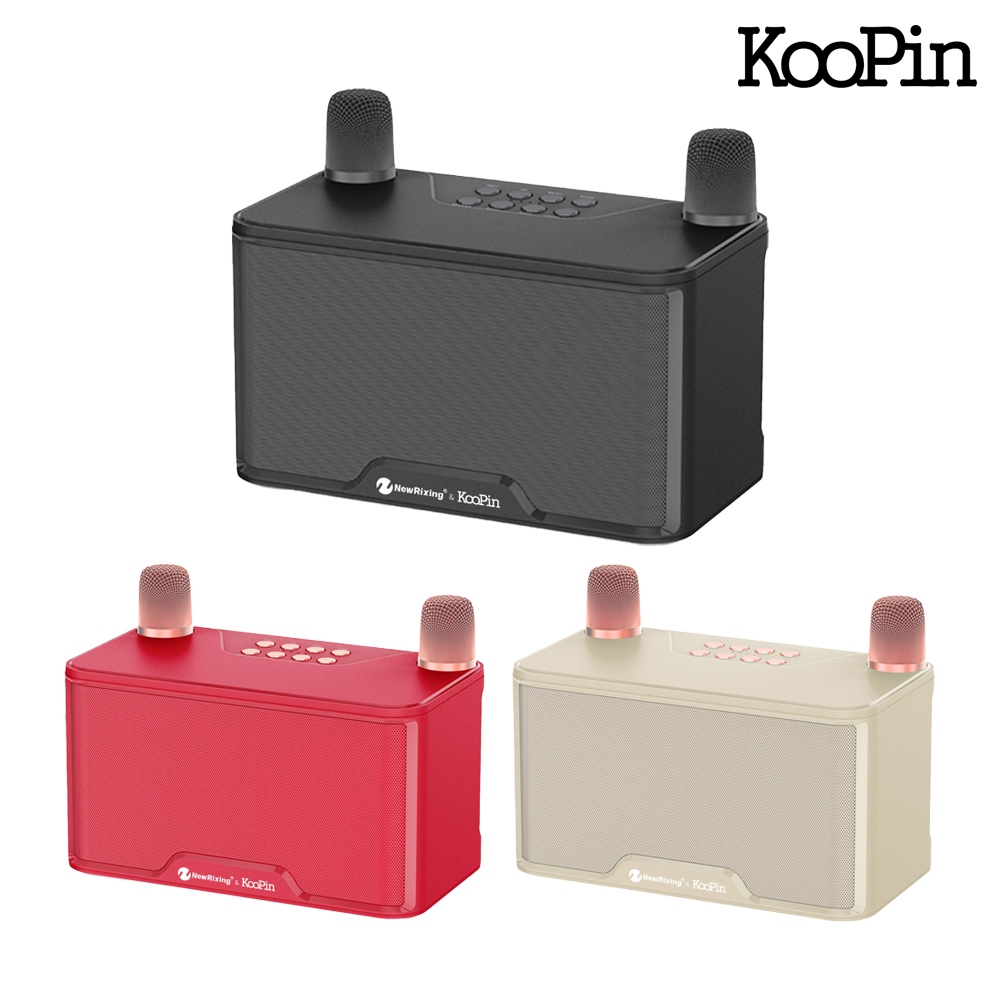 KooPin NR-8088 雙人對唱行動KTV/藍牙喇叭無線麥克風組(耀眼紅)