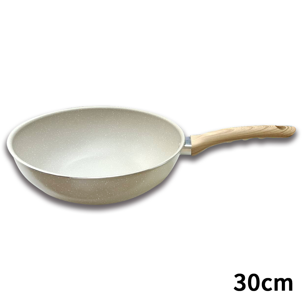 三箭牌 大理石不沾30CM深型炒鍋(加底) MIY-130